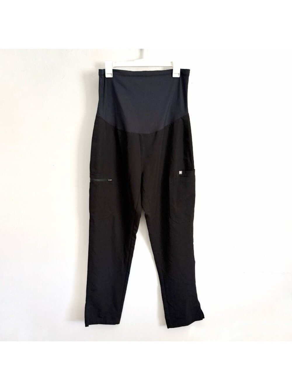 Figs Black High-Waist Straight Leg Scrub Pants